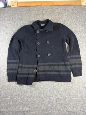 Vince Double Breasted Wool Cardigan Size Medium Navy Button
